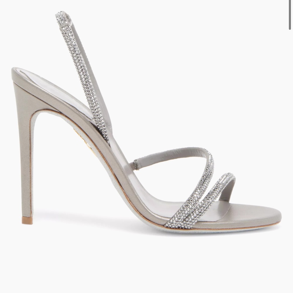 Rene Caovilla Crystal-Embellished Satin Sandals